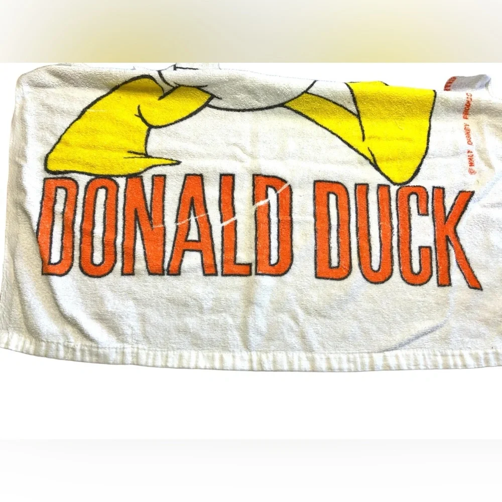 Vintage Franco Donald Duck Beach Towel Terry Cotton 48” X 26” Disney 1980s